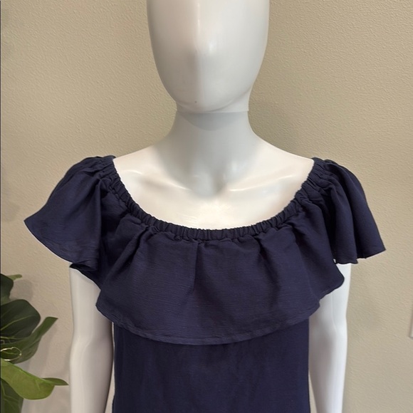 Tommy Bahama Navy Off-Shoulder Mini Dress - Picture 4 of 15
